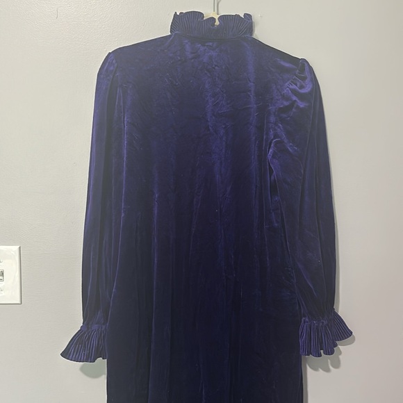 Vintage 80s R. Michael Alan Deep Purple Velour Dressing Gown Sz M - Picture 3 of 5